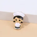 Enamel cute cartoon chef girl brooch pin, alloy drip oil craft, exquisite apparel accessories. - Female Chef