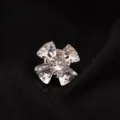Mooie kristal strass bloem kraagknop shirt clip mode kleding accessoire detail opname - Vierbladige Bloem Stijl / 2.8cm / Wit