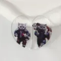 Acrylic cat pendant detail view showing cute animal print DIY charm for keychains and accessories. - Style 1