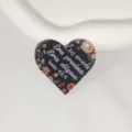 Heart-shaped acrylic printed DIY keychain charm pendant with floral motivational text. - Style 2