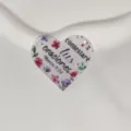 Heart acrylic charm DIY keychain pendant with floral print and religious quote for accessories. - Style 10