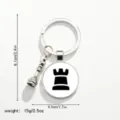 Schach Turm Glas Cabochon Schlüsselanhänger Metall Auto Tasche Anhänger Geschenk 6.1cm. - Stil 10