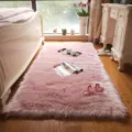 Zacht roze imitatiebont vloerkleed harige slaapkamer tapijt pluche mat gezellig mooi - 90*60CM / Roze