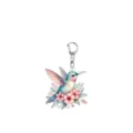 2D acrylic watercolor hummingbird flower keychain cute pendant stylish bag charm for everyday keys. - Elegant Hummingbird Floral (18)