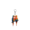 Close-up of double-sided printed acrylic parrot keychain featuring colorful bird design. - Lively Parrot Pendant (13)