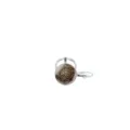 Detailed close-up of the metal keychain featuring a round glass cabochon with Arabic quote. - Middle Eastern Inscription Style 14