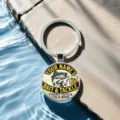 Fishing enthusiast keychain with time gem glass bait pendant metal keyring accessory - Style 7