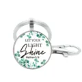 Klassiek citaat thema metalen sleutelhanger met glazen cabochon hanger inspirerend bijbelvers ontwerp. - Stijl 8