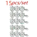 15pcs set inspirational Bible verse keychains with green leaf design alloy key rings. - 15pcs Set