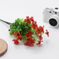 Artificial eucalyptus flower bouquet with red flowers for home decor and party styling. - Red