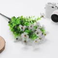 Artificial eucalyptus flower bouquet simulation plant home decor variant white color - White