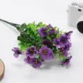 Artificial purple violet eucalyptus flower bouquet for home decor and outdoor landscaping SKU. - Purple