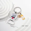 Vatertag Metall Bier Flaschenoffner Schlusselanhanger mit Bier Flasche Anhanger Geschenk - I Love My Dad Bart-Stil (6)