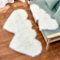 Witte Vacht Vormige Vloerkleed Pluche Zachte Tapijt voor Slaapkamer Woonkamer Decor - 35*70 / Wit met grijze punten