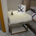 Thick faux wool bedside table mat, soft plush desk mat and fluffy home decoration rug. - Grey Tip Color