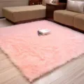 Soft fluffy pink shaggy area rug for living room bedroom cozy floor carpet home decor. - Light Pink