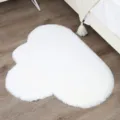 Witte pluche wolken vloerkleed onregelmatig donsachtig mat zachte slaapkamer bedside decoratieve mat - Ongeveer 70*90cm (Kleine Wolk) / Wit (Lang Konijnenbont)