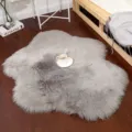 Zacht pluche grijs onregelmatig wolktapijt voor woonkamer slaapkamer vloermat gezellig - Ongeveer 70*90cm (Kleine Wolk) / Lichtgrijs (Kunstwol)