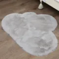 Grijze pluche wolken tapijt voor woonkamer en slaapkamer, zachte donzig vloermat voor thuis. - Ongeveer 70*90cm (Kleine Wolk) / Lichtgrijs (Lang Konijnenbont)