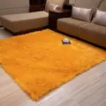 Gele langharige tapijt, zacht pluizig vloerkleed ideaal voor woonkamer en slaapkamer vloer. - 40*40cm / Goudkameel