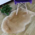 Alfombra de piel sintética suave y mullida alfombrilla de forma irregular para sala de estar - Rosa empolvado
