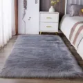 Grijs pluche zacht kunstkashmir slaapkamer bedmatje dikke vloermat voor thuisdecoratie - Breedte 50 x Lengte 100cm / Lichtgrijs