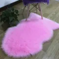 Alfombra de piel sintética rosa para sala, alfombra peluda y suave para la decoración. - Rosa