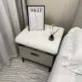 Witte pluche nachtkastje mat zachte harige slaapkamer tafeldekking voor mooie decoratie - 40x40cm Vierkant / Wit Korte Pluche