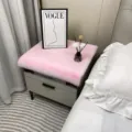 Roze korte pluche nachtkastje mat zachte donzige dekking doek voor je slaapkamer decor! - 40x40cm Vierkant / Lichtroze Korte Pluche