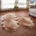 Pluche nep bont vloerkleed zachte harige mat voor slaapkamer woonkamer en bank decoratie. - 1p Golvend 65cm*100cm / Melkthee Kleur