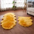 Nepbont pluizig vloerkleed, zacht onregelmatig pluche tapijt voor woonkamer en slaapkamer. - 1p Golvend 65cm*100cm / camel