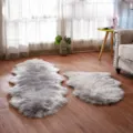 Tapis en fausse fourrure pelucheux tapis doux duveteux tapis de sol pour chambre salon - Gris