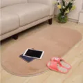 Ovaal imitatie konijnenbont tapijt pluche zachte antislip vloermat woondecoratie - 50*160cm Ovaal / Korte Pluche Kaki