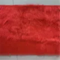 Tapis en fausse laine rouge moquette duveteuse et douce pour chambre et salon - Rouge
