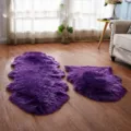 Tapis en fausse fourrure violet irrégulier moquette duveteuse pour salon chambre - Violet