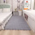 Grey fluffy bubble velvet rug for bedroom bedside or living room floor, soft plush home decor. - 18x18 Inch / Premium Grey