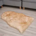 Faux fur rug soft fluffy carpet camel brown irregular sheepskin floor mat for bedroom home - Golden Tips