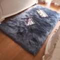 Noords stijl pluche woonkamer tapijt, dik nepwol slaapkamer bedside tapijt matje. - 90*60CM / Grijs