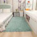 Tapis en peluche duveteux pour chevet de chambre et salon, tapis de sol douillet style crème. - 45x45 cm / Vert Matcha (Épais)