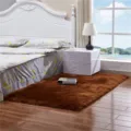 Tapis moderne en fausse fourrure, moquette douce et duveteuse pour chambre et salon - Café