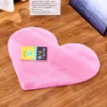 Roze hartvormige pluche donzige mat, dik en zacht vloerkleed voor de slaapkamer thuis. - Hart 30*40cm / Roze