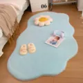 Modern luxury irregular cloud bedside rug, soft fluffy bedroom floor mat, cozy home decor. - 60*90cm Irregular Cloud / Light Blue