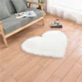 Tapis en fausse fourrure blanc en forme de cœur, tapis de sol moelleux pour chambre et salon. - 30*40cm / Coeur Blanc
