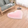 Tapis en fausse fourrure rose en forme de cœur, tapis de sol moelleux pour chambre à coucher. - 30*40cm / Cœur Rose