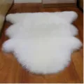 Witte pluizige schapenvacht vloerkleed zachte nepbont mat voor woonkamer slaapkamer stoel. - Kroon 2p 65x180cm / Ruw Wit