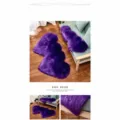 Heart-shaped faux wool rug fluffy plush floor mat for bedroom home decoration purple carpet - Purple