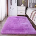 Dikke paarse pluche vloerkleed voor slaapkamer, zacht nep kasjmier tapijt voor gezellig interieur. - Lavendel