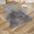 Pluche grijs nep-schapenvacht tapijt zachte harige mat voor woonkamer slaapkamer vloer. - 1P70*100 / Grijs