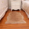 Pluche nep bont tapijt voor slaapkamer woonkamer bed side zachte harige vloermatjes - 60x180cm / camel