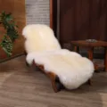 Fluffy white genuine sheepskin rug, soft wool sofa cushion and cozy bay window mat for home decor. - Special Half Sheepskin 50*60cm / Off White